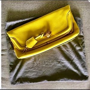Alexander McQueen Skull Padlock Leather Clutch